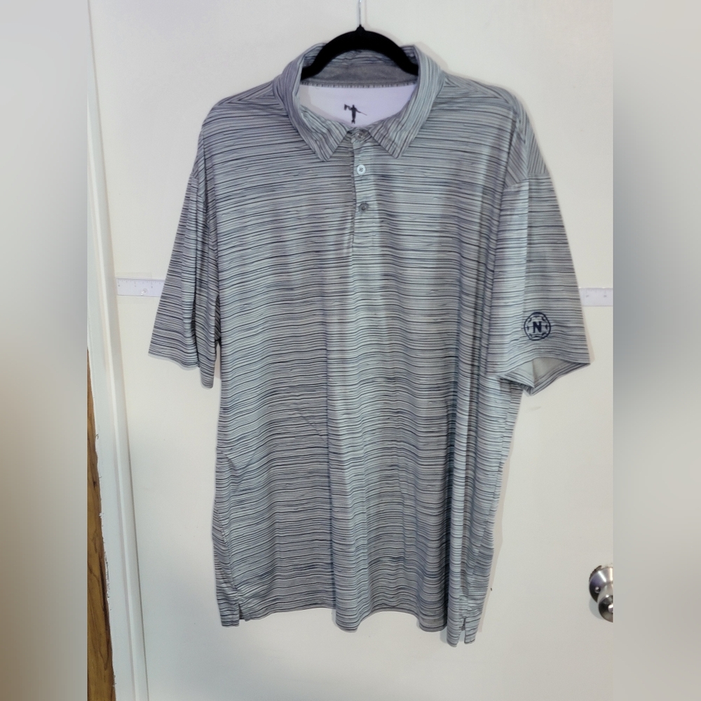 AndersonOrd Striped Gray Polo Golf Shirt Size 2XL